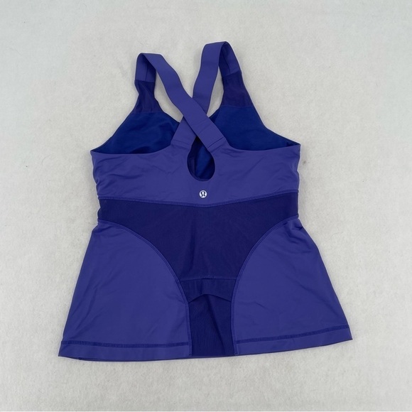 LULULEMON Women’s Athletic Tank Top Crisscross strap back with mesh purple sz 10 - Picture 2 of 10